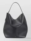 Totême Belted Leather Tote Bag With White Stitching