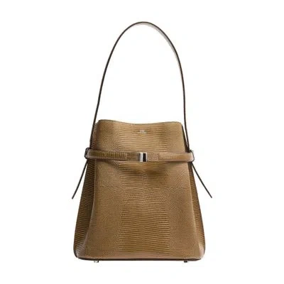 Totême Belted Lizard Embossed Bucket Bag