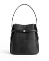 Totême Belted Lizard Embossed Bucket Bag In Black