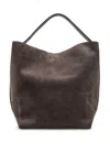 Totême Belted Open Top Tote Bag In Gray