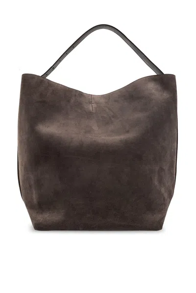 Totême Belted Open Top Tote Bag In Gray