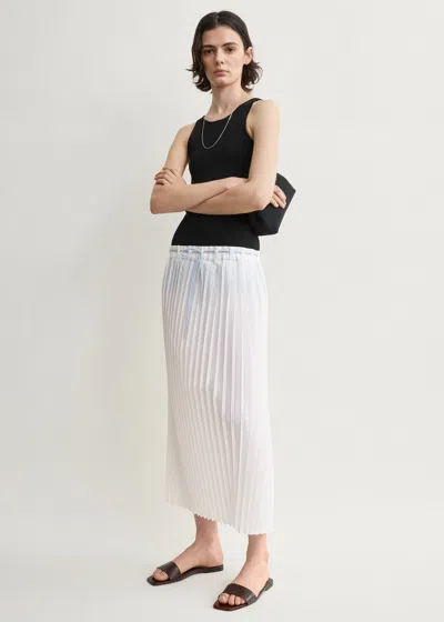 Totême Belted Pleated Skirt White