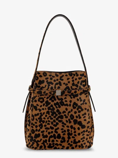 Totême Belted Pony Hair Bucket Bag In Multi