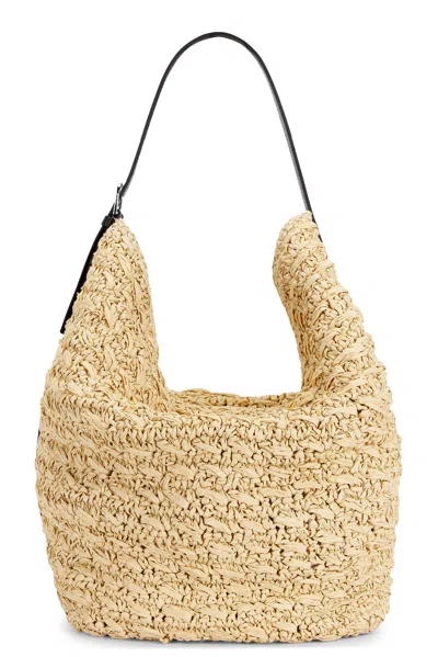Totême Belted Raffia Tote Bag In Brown