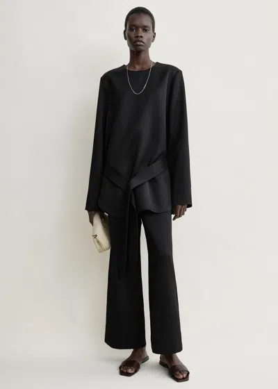 Totême Belted Satin Tunic Black