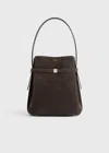 Totême Belted Suede Bucket Bag Brown In Brown
