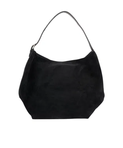 Totême Belted Suede Tote Bag In Black