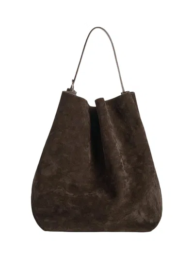 Totême Toteme Belted Suede Tote Bag Brown