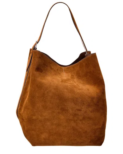 Totême Toteme Belted Suede Tote In Brown