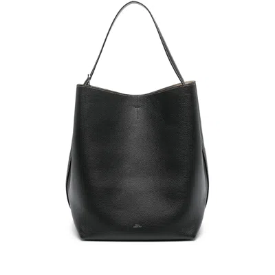 Totême Belted Tote Bag In Black