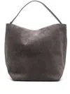 Totême Open-top Suede Tote Bag In Gray