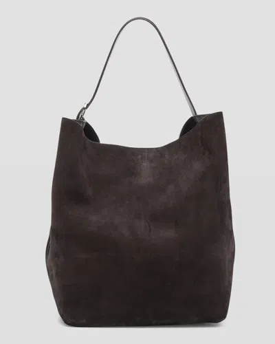Totême Belted Tote Bag In Suede In Brown