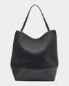 Totême Belted Wool & Leather Tote Bag In Black