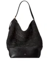 Totême Toteme Belted Woven Leather Tote In Black