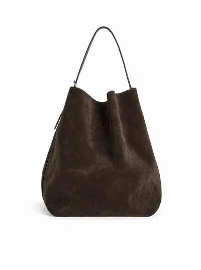 Totême Belteg Tote Suede Bag In Brown
