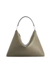 Totême Bevel Grained Leather Shoulder Bag In Gray