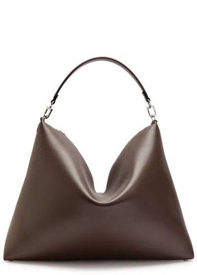 Totême Toteme Bevel Grained Leather Tote In Gray