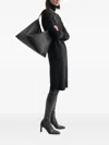 Totême Suede Leather Shoulder Bag With Detachable Handle In Black