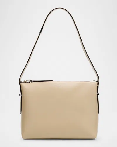 Totême Bevel Leather Wristlet Bag In Brown