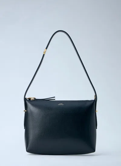 Totême Bevel Leather Wristlet Handbag In Black