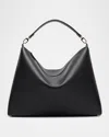 Totême Suede Leather Shoulder Bag With Detachable Handle In Black