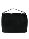 Totême Bevel Suede Shoulder Bag In Black