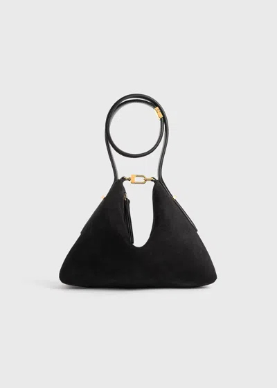 Totême Bevel Suede Wristlet Black