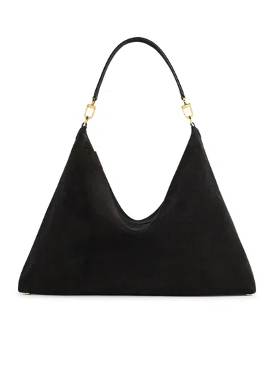 Totême Beveled Suede Bag In Black