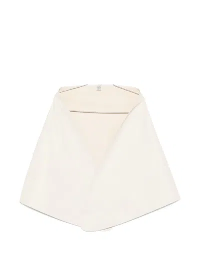 Totême Big Leather Scarf In Neutral