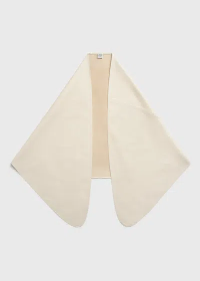 Totême Big Leather Scarf Stone In Neutral