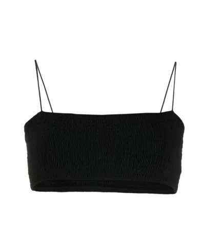 Totême Bikini Wrinkled Top In Black