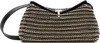 Totême Black & Beige T-lock Woven-leather Clutch