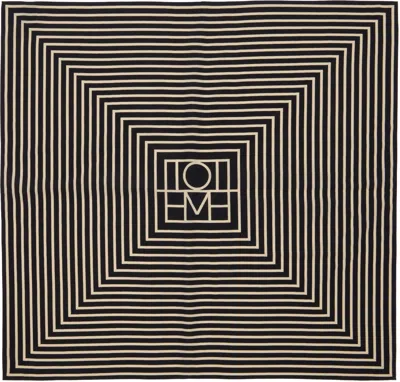 Totême Black & Off-white Signature Monogram Silk Scarf