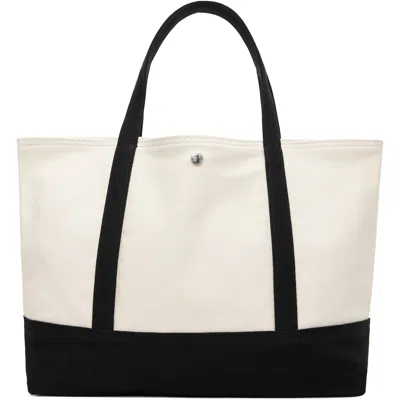Totême Black & Off-white Beach Tote In Multi
