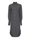 Totême Striped Organic Cotton-poplin Midi Shirt Dress In Gray