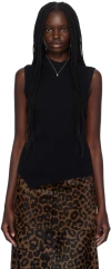 Totême Black Asymmetric Tank Top In 001 Black