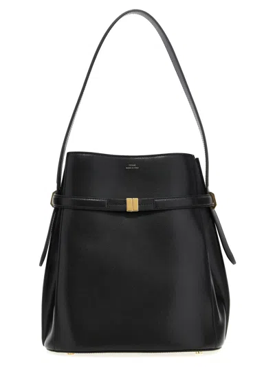 Totême Black Belted Bucket Bag