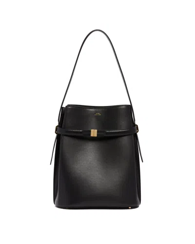 Totême Black Belted Bucket Bag