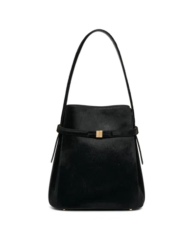 Totême Black Belted Calf Hair Bag