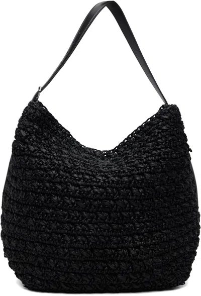 TOTÊME BLACK BELTED RAFFIA TOTE