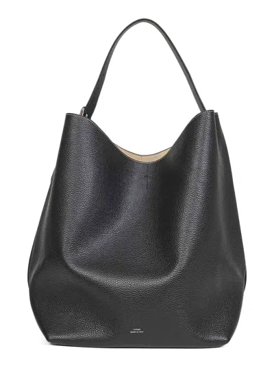 Totême Black Belted Suede Tote Bag