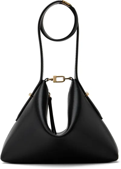Totême Black Bevel Leather Wristlet Clutch