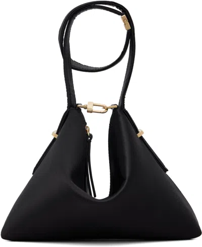 Totême Black Bevel Satin Wristlet Clutch