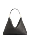 Totême Beveled Grain Leather Shoulder Bag In Black