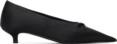 Totême Black Bow Satin Kitten Heels