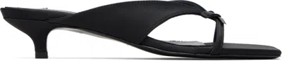 Totême Bow Satin Sandals Black