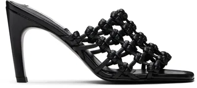 Totême Black Braided-leather Bandeau Mules
