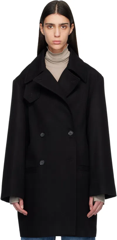 Totême Black Broad Peacoat