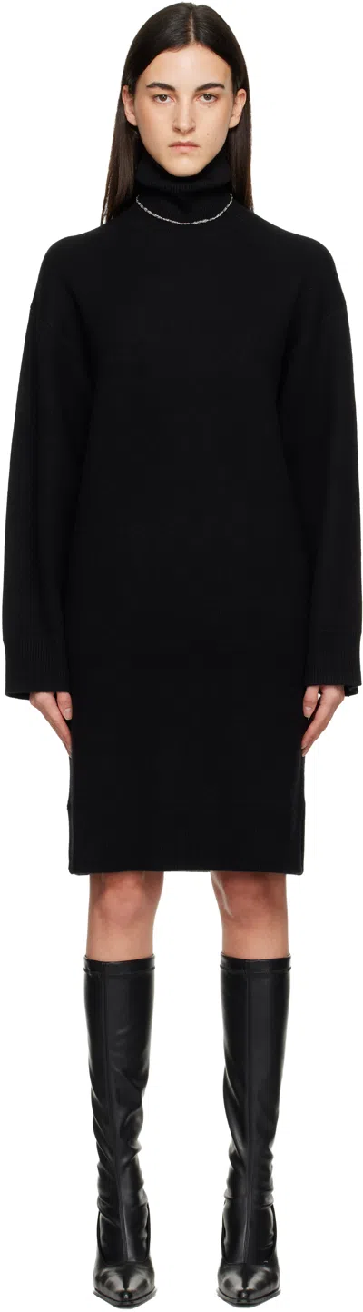 Totême Black Broad Turtleneck Minidress