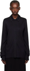 Totême Button-down Ramie Shirt In 001 Black